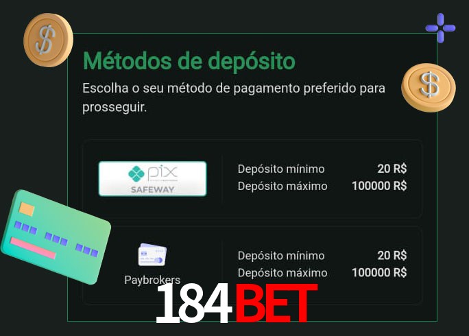 O cassino 184bet oferece uma grande variedade de métodos de pagamento